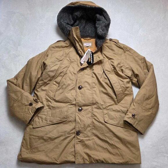 New L J.Crew Wallace & Barnes Primaloft heavy winter parka coat Military Khaki